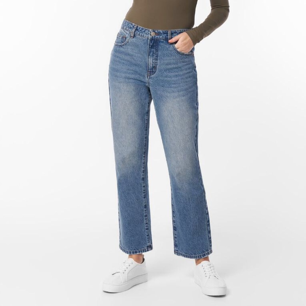 BNWT Divided Women's High-Rise Straight Leg Ankle Jeans in Light Blue Denim - 2 - Picture 1 of 2